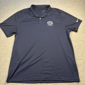 Nike Dri-FIT Penn State PSU Team Golf Polo Shirt Large Navy Blue Program Issued